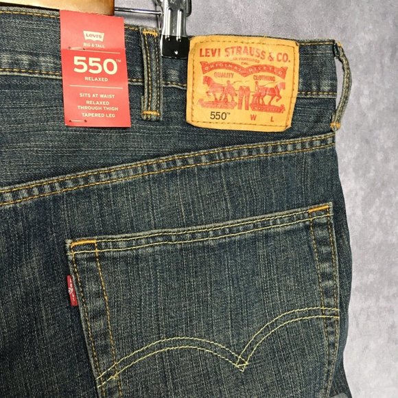 Levis Mens 550 Relaxed Fit Blue Jeans size 44x29 Tapered Leg Denim NEW w Tags - Picture 10 of 16